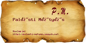 Palásti Mátyás névjegykártya
