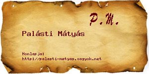 Palásti Mátyás névjegykártya